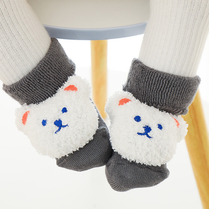 Unisex Baby Socks Non Slip - Meias de Bebê em Fleece Coral