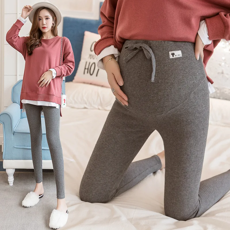 Maternity Wear - Leggings casuais para grávidas, calças elásticas