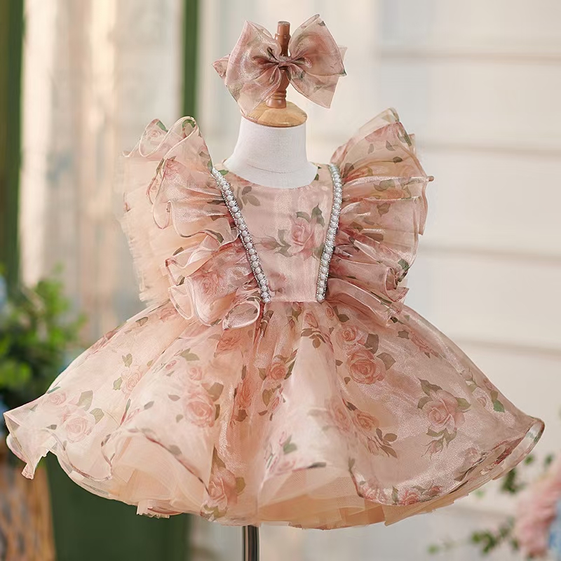 Toddler Girl Tulle Party Dress - Dreamy voto j225 deslumbrante champanhe vestido