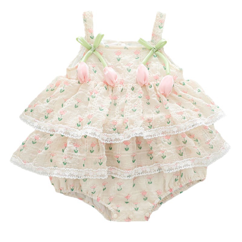Macacão de Verão para Bebê Men - Newborn Baby Girl Romper Floral avaliação e preço