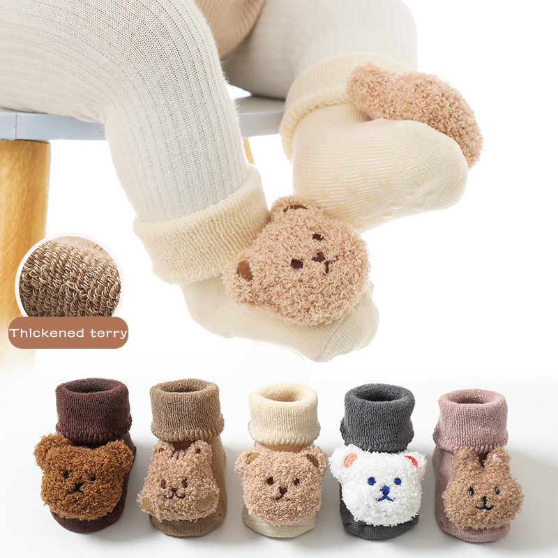 Meias de Bebê em Fleece Coral  - Unisex Baby Socks Non Slip avaliação e preço
