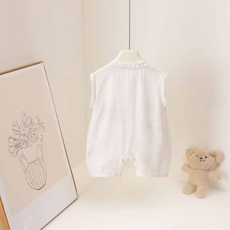 Macacão de Bebê Unissex de Lin - Baby Summer Linen Sleeveless Jumpsuit avaliação e preço