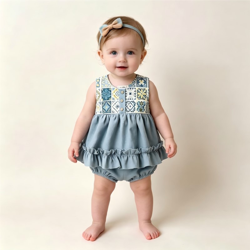 Conjunto de Macacão de Algodão - Baby Summer Linen Sleeveless Jumpsuit avaliação e preço