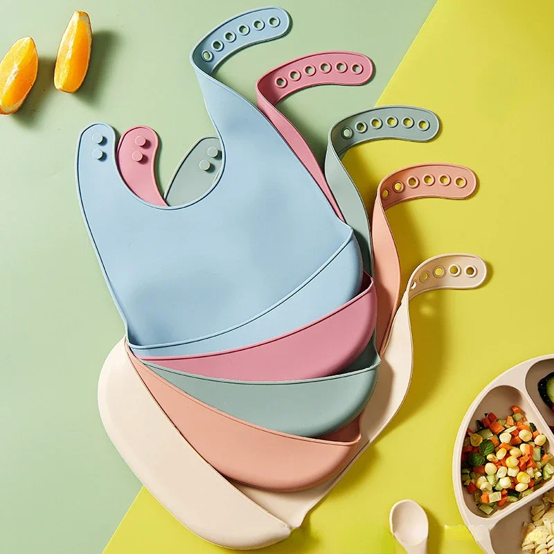 1-4 Peças Babadores Ajustáveis - Waterproof Baby Bibs Silicone avaliação e preço