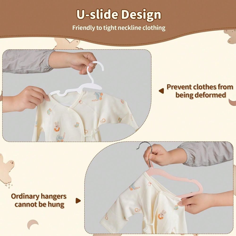 Pacote com 70/100 Cabides Plás - Baby Clothes avaliação e preço